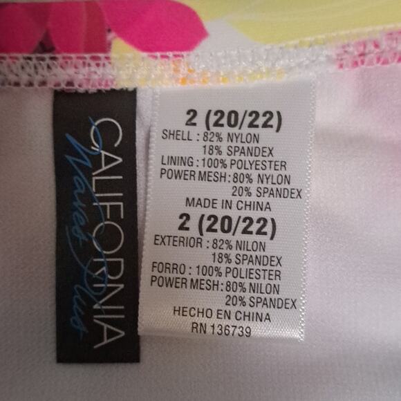 California Waves HIBISCUS PARADISE WHITE MULTI Bikini Swim Bottom - Picture 9 of 11